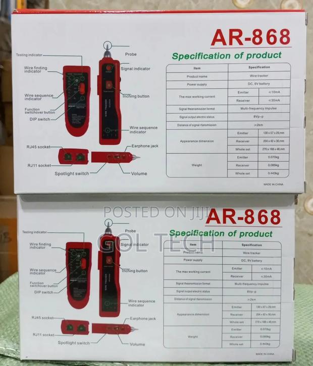 Network Cable Tester Ar-868 Wire Tracker or Tone Tracer · Photo 2