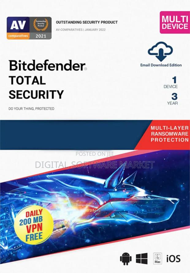 Bitdefender Total Security 1 Device 3 Year Windows/Mac · Photo 1