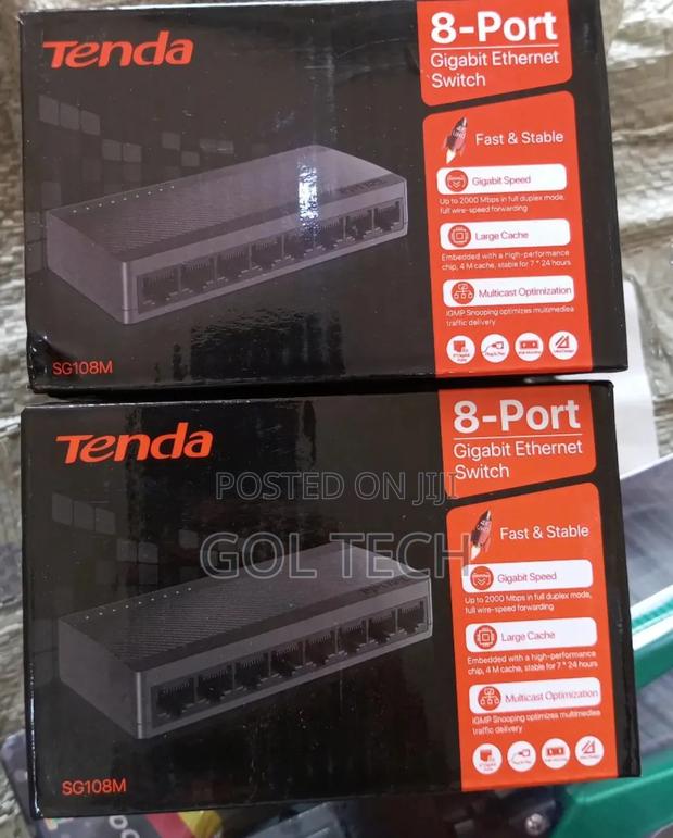 8 Port Gigabit Ethernet Switch Tenda Sg108m · Photo 2