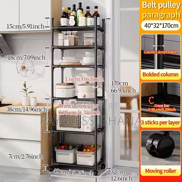 6-Layer Rolling Metal Shelves Stand · Photo 5