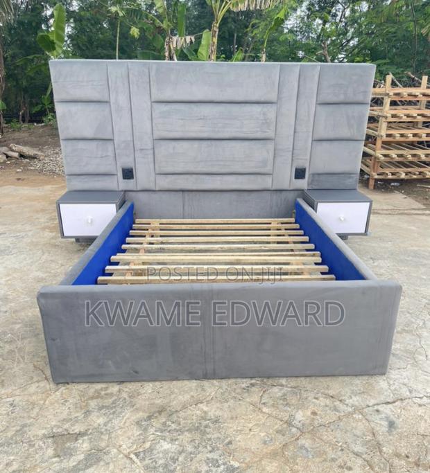 Gray Color Double Bed With Two Sides Drawer · Photo 1