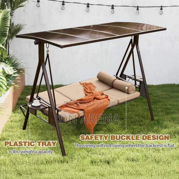 Outdoor Patio Porch Swing Three-Seater Outdoor Swing · Photo 2