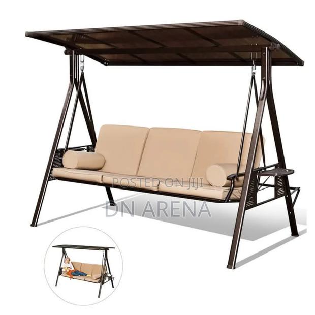 Outdoor Patio Porch Swing Three-Seater Outdoor Swing · Photo 6
