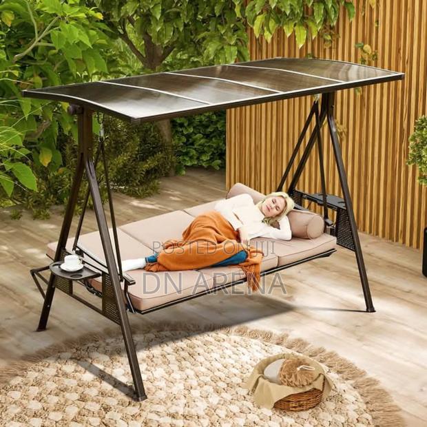 Outdoor Patio Porch Swing Three-Seater Outdoor Swing · Photo 7