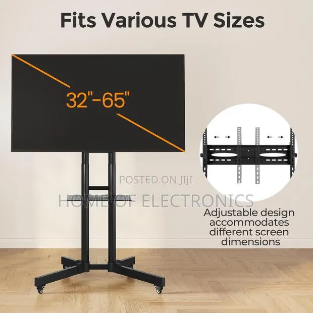 Fits Various Tv Sizes From 32-65 Inch Mobile Trolley Tv Stand · Photo 1