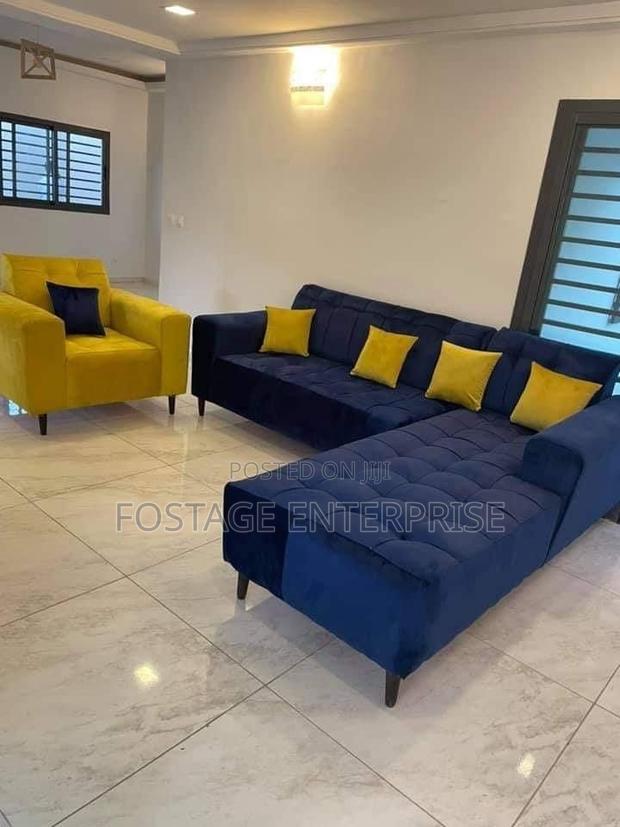 Yellow And Blue Brand New L Shape Sofa And Single · Photo 1