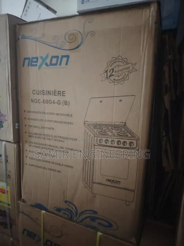 Nexon NGC-60g4-G(B)Stylish 60x60 Cm Black Glasstop 4burner Gas Cooker · Photo 1