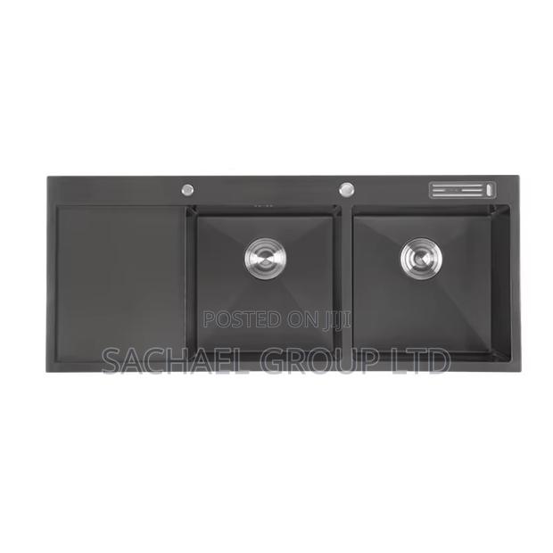 Black Double Bowl Kitchen Sink · Photo 3