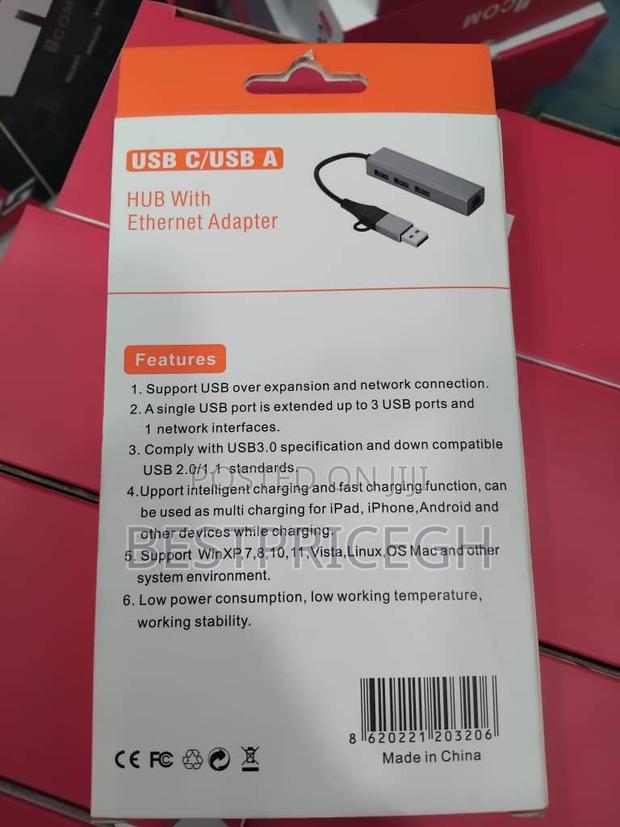 Usb C/ Usb a Hub With Ethernet Adapter 4 Ports · Photo 3