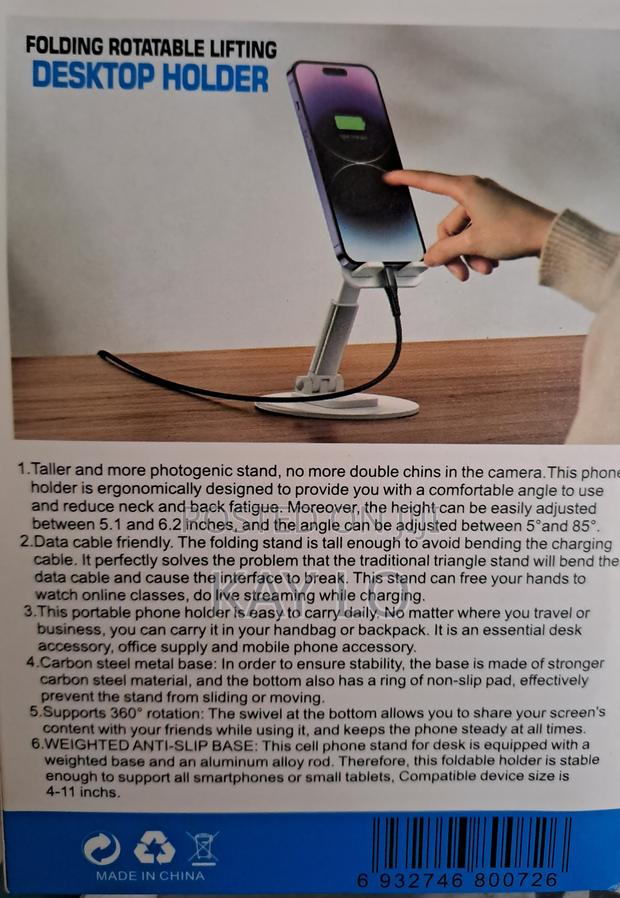Foldable Metallic Mobile Desktop Stand · Photo 2
