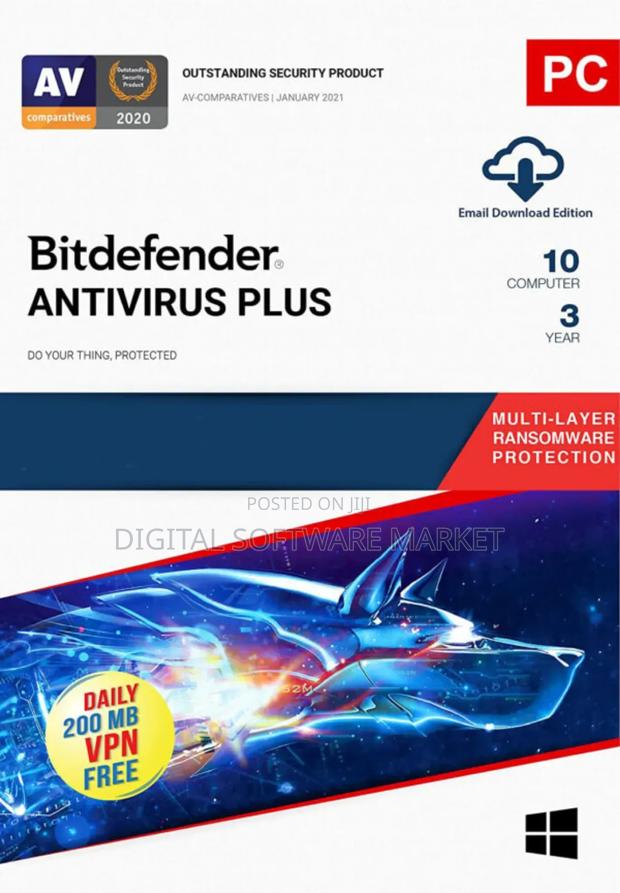 Bitdefender Antivirus Plus 10 Devices 3 Year Windows · Photo 1