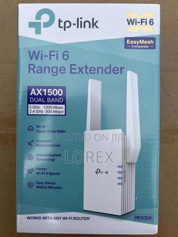 Tp-Link Wifi 6 Range Extenderq Re505x Dual Band Ax1500 · Photo 1