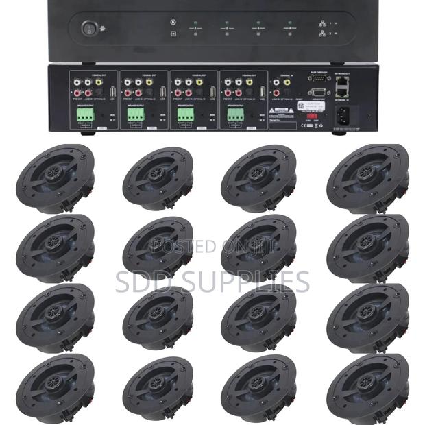 400watt 8ch,4zone Amplifier & 16set 2way Abs Ceiling Speaker · Photo 1