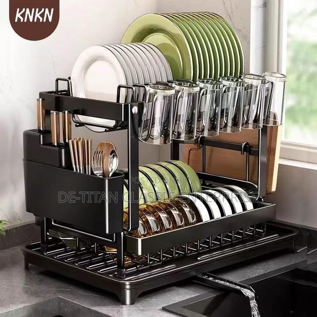 Dish Drainer 2 Tier Large Dish Drying Rack Cookware · Photo 4