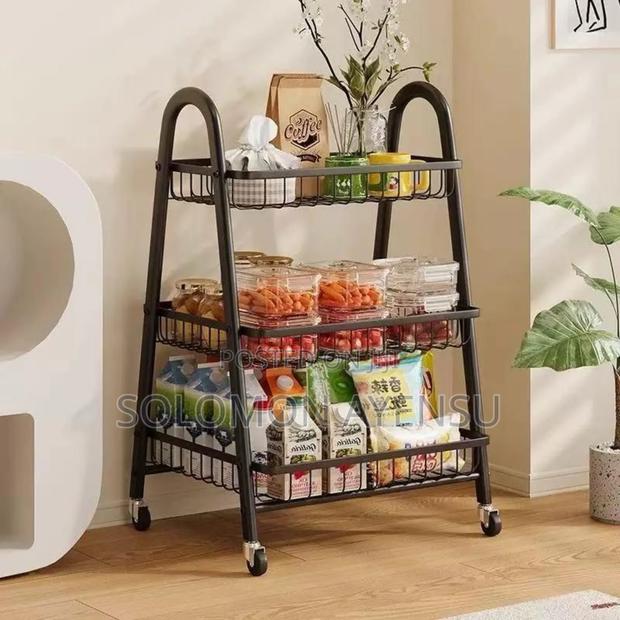 3 Tier Metal Rolling Cart · Photo 1