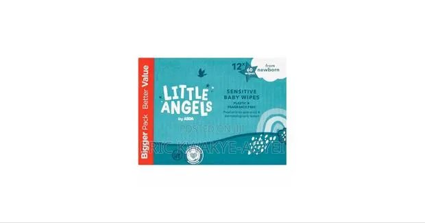 Little Angels Plastic Free Fragrance Free Sensitive Wipes(12x 60 Wipe) · Photo 2