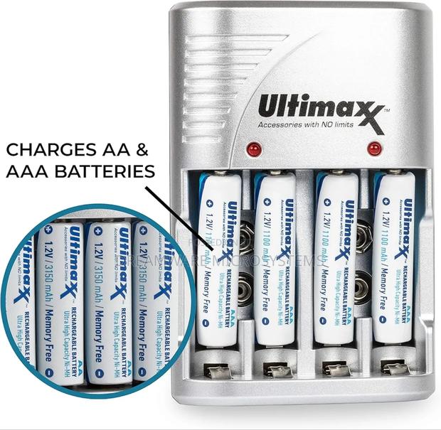 Ultimaxx 4 Port Rapid Charger With4aa Long Lasting Batteries · Photo 1