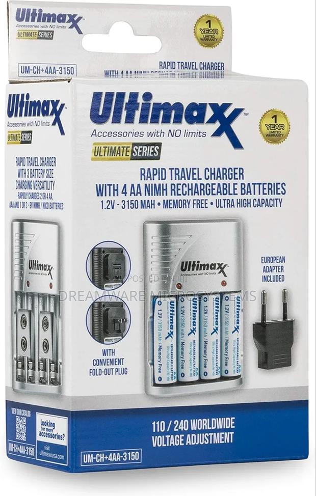 Ultimaxx 4 Port Rapid Charger With4aa Long Lasting Batteries · Photo 2