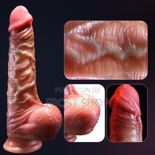 Realistic Brown Veins Texture Suction Cup Dildo With Balls · Photo 8