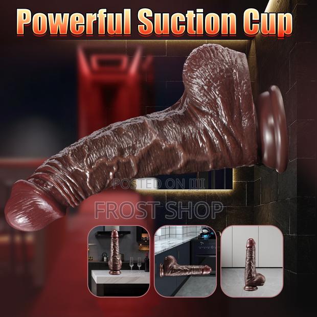 Realistic Brown Veins Texture Suction Cup Dildo With Balls · Photo 4