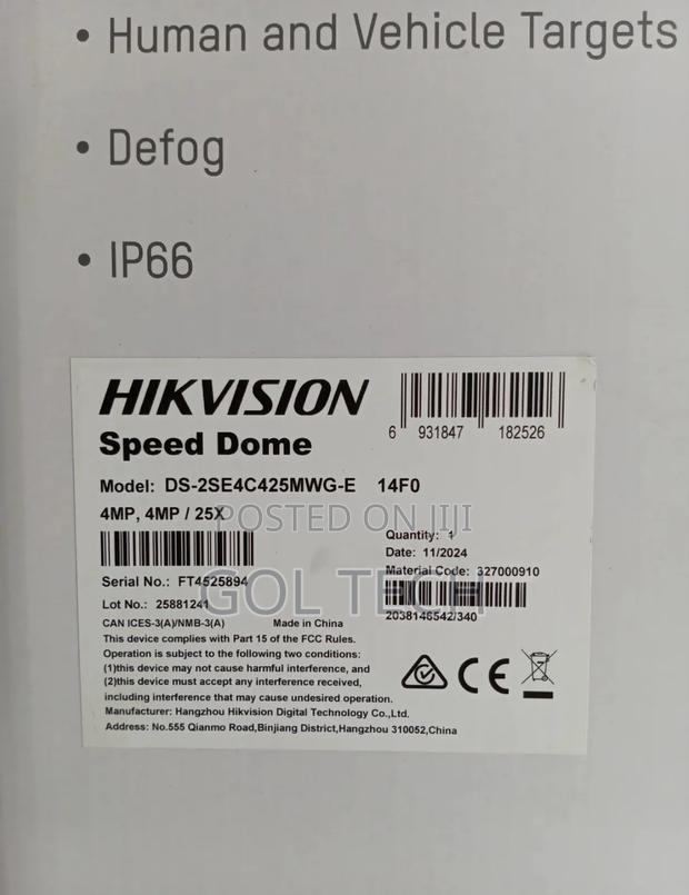 Hikvision 4mp Tebdemvu PTZ Cable Colorvu Ds-2se4c425mwg-E · Photo 3