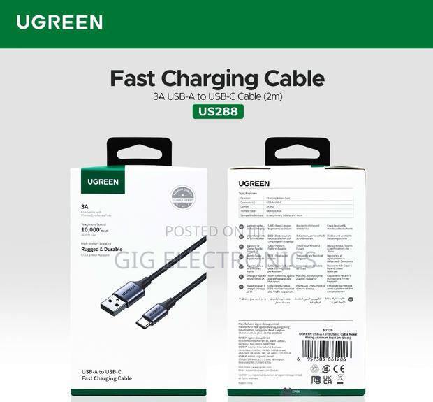 Ugreen USB a to USB C Cable Braided 2m Fast Charger · Photo 1