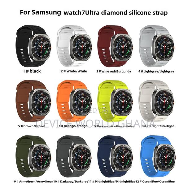 Diamond Silicone Strap for Samsung Watch 7 Ultra 47mm · Photo 3