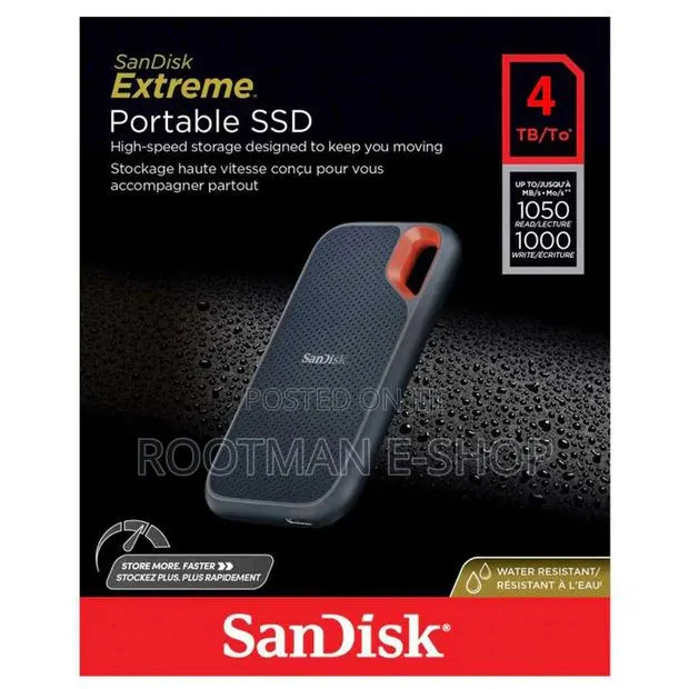 SanDisk 4TB Extreme Portable SSD – Up to 1050mb/S – USB-C · Photo 1