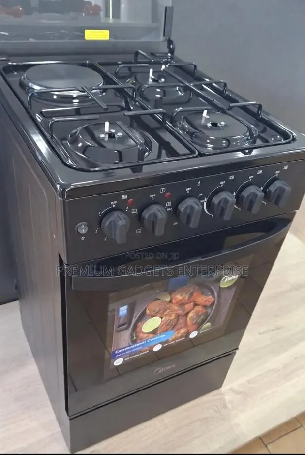 Midea 60x60cm | 3 Gas Burners + 1 Hotplate [20tms4q082-B] Cooker · Photo 1