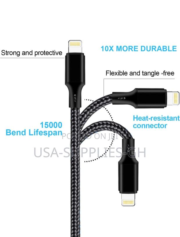 Mfi Certified 6ft Usb-C to Lightning Braided Cable - From Usa · Photo 3