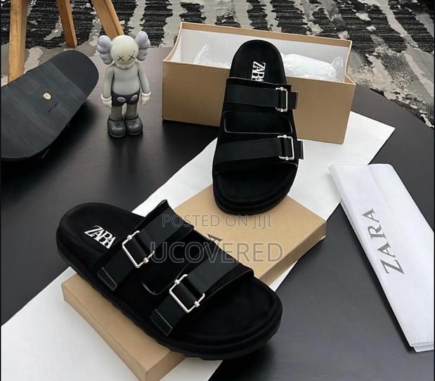 Zara Adjustable Double Buckle Suede Slide Sandal · Photo 2
