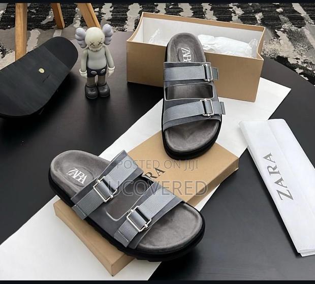 Zara Adjustable Double Buckle Suede Slide Sandal · Photo 3