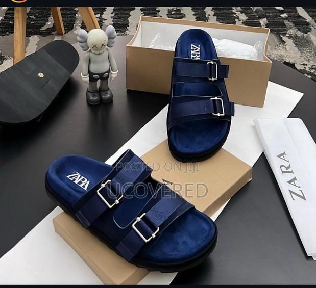Zara Adjustable Double Buckle Suede Slide Sandal · Photo 5