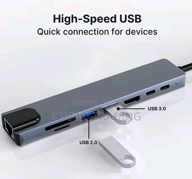 8 In 1 Usb C Hub 3.0 Splitter 4 Laptop, Pd Sd Tf Rj45 Hdmi · Photo 2