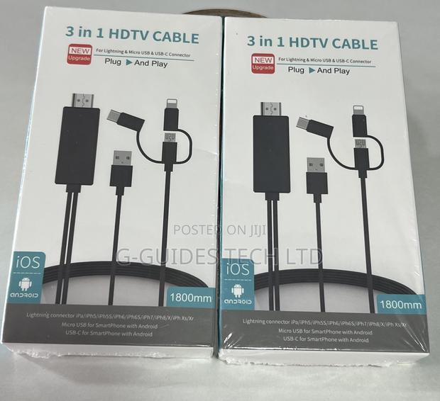 3 in 1 Hdmi to Type-C, iPhone, Android Smartphones Cable · Photo 3