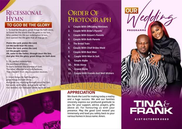 Trifolded Wedding Program · Photo 1