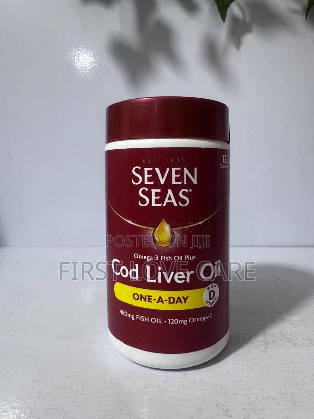 Seven Seas Omega 3 Oil + Cod Liver Oil One A Day 480mg Fish · Photo 1