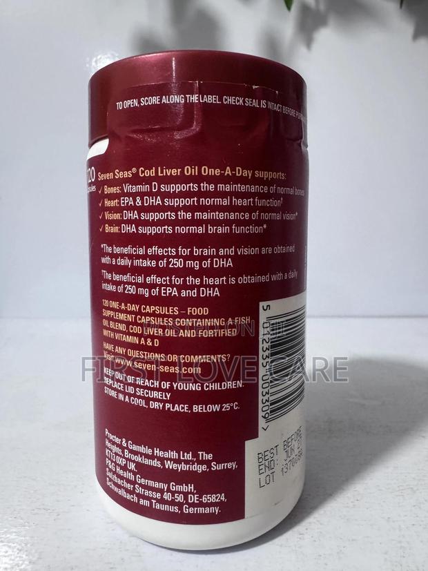 Seven Seas Omega 3 Oil + Cod Liver Oil One A Day 480mg Fish · Photo 3