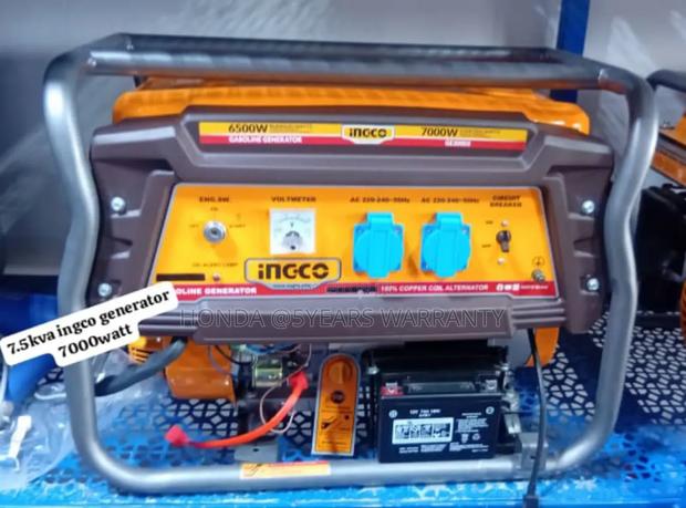 Very Strong Ingco Generator 7000watt 7.5kva Petrol 7.5kva · Photo 1