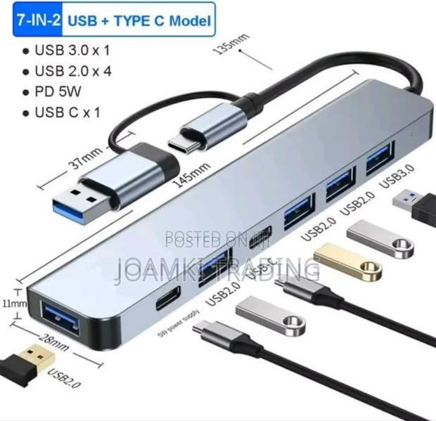 7 In 2 Usb C Hub 3.0 Splitter 4 Laptop, Phone, iPad. · Photo 1