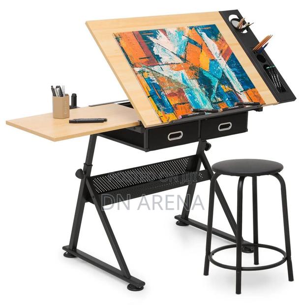 Drafting Table With Slide-Out Tabletop and Drawer · Photo 4