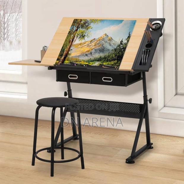 Drafting Table With Slide-Out Tabletop and Drawer · Photo 5