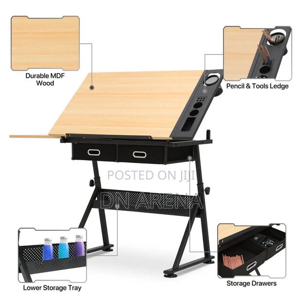 Drafting Table With Slide-Out Tabletop and Drawer · Photo 6