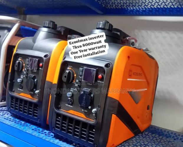 No Noise Ecoolmax Inverter Generator 7kva 8000watt Petrol · Photo 1