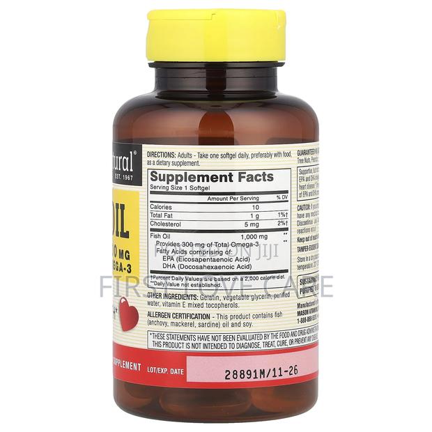 Mason Natural Fish Oil Omega 3 6 9 (1000mg) 60 Capsule · Photo 2