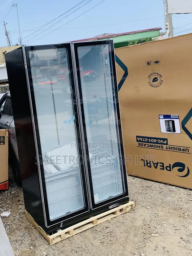 Unique PVC-801-27AA Pearl 690-Liter Double-Door Glass Display Fridge · Photo 1