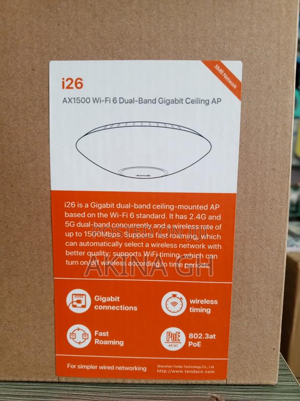 Tenda I26 Ax1500 Wi-Fi 6 Dual-Band Gigabit Ceiling Ap · Photo 2