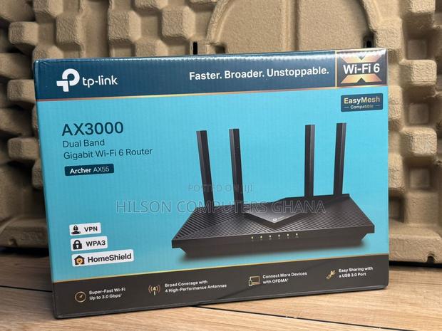 TP-Link Archer Ax55 Ax3000 Dual-Band Wi-Fi 6 Router · Photo 1