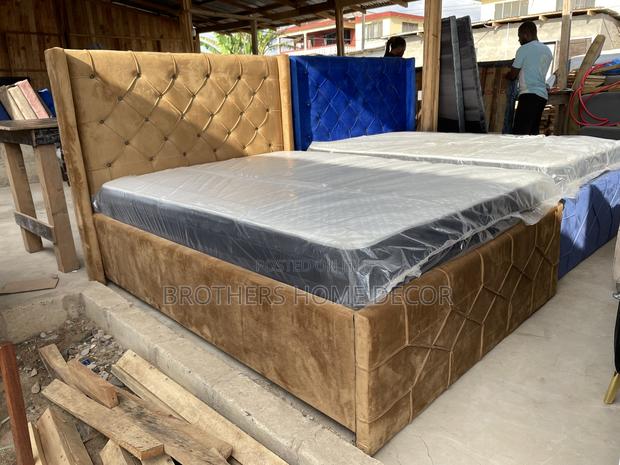 Double Bedframe 54x75 Brown In Color With Mattress · Photo 2
