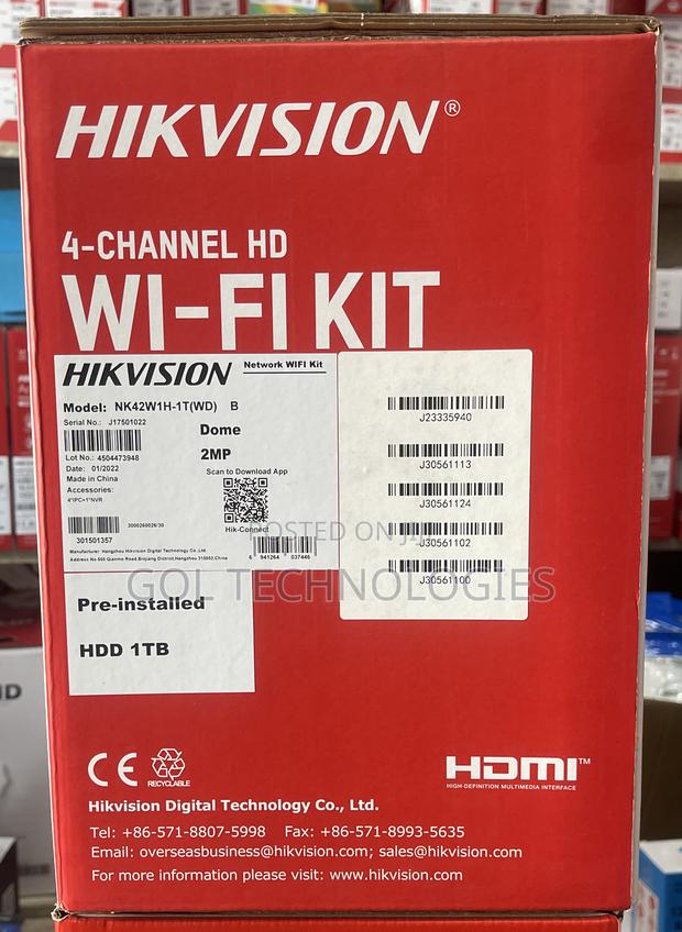 Hikvision Wi-Fi Kit 4-Channel Hd Camera With 1tb HDD Dome 2mp · Photo 2